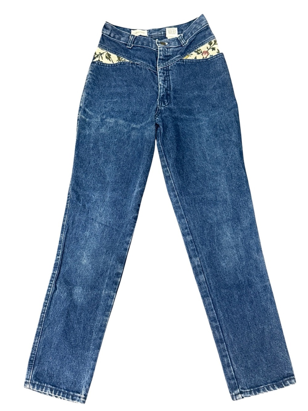 Vintage Calvin Klein Jeans Womens 9 High Rise Floral Mom Jeans USA 25x28